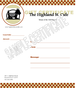 New Gift Certificate